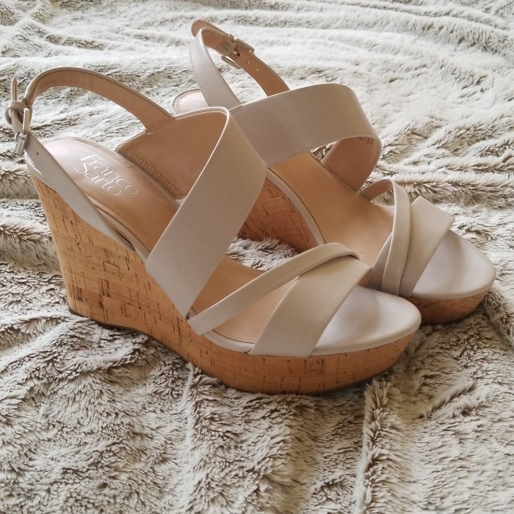 COPY - Franco Sarto neutral cork wedges